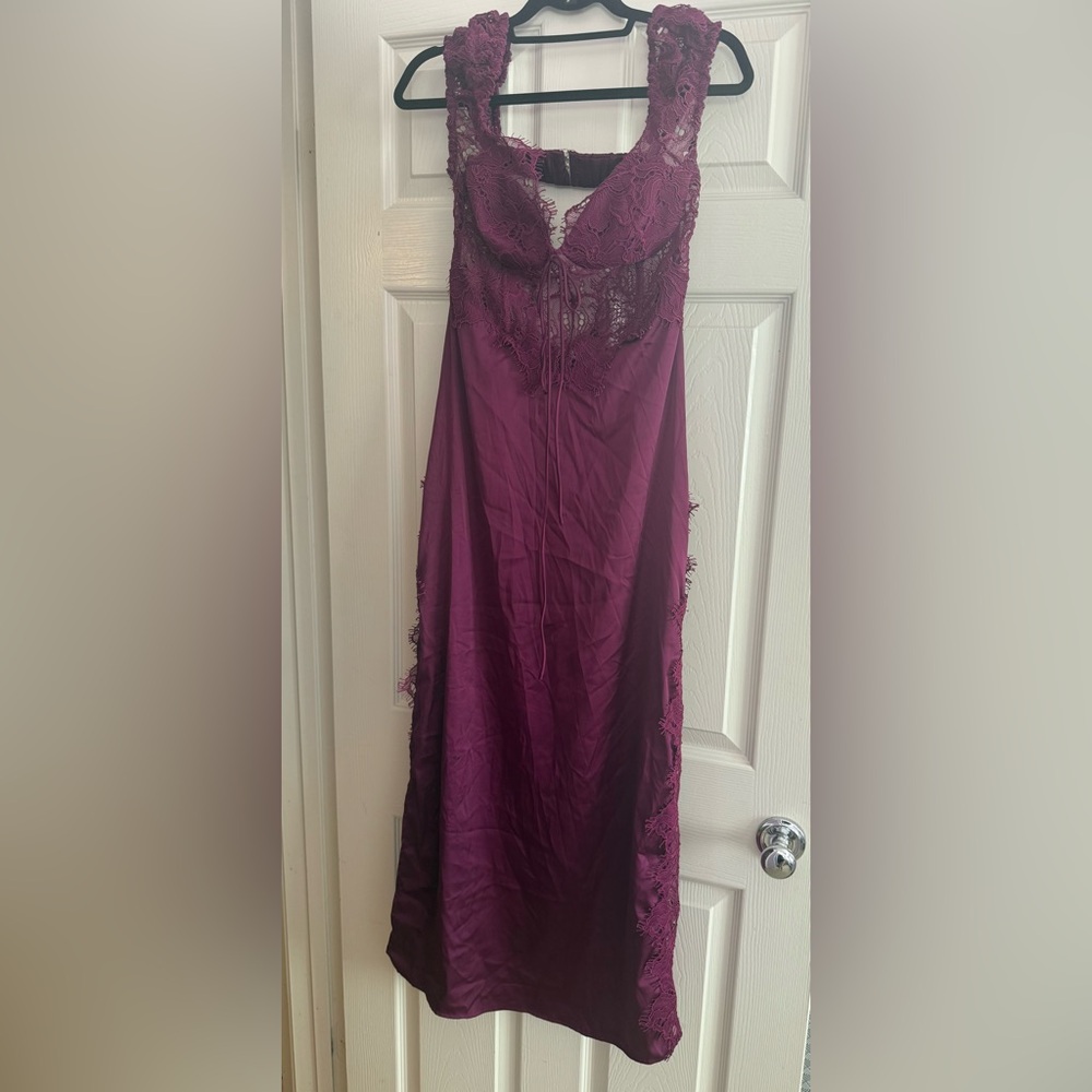 For Love And Lemons Deep Purple Casey Maxi Dress